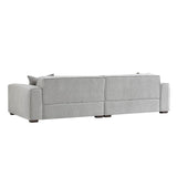 Modern-Light-Grey-Boucle-4-Seater-Sofa-With-Ottoman