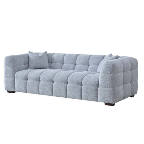 Modern Light Grey Boucle Sofa Set 3-4 Seater With Chair & Footstools