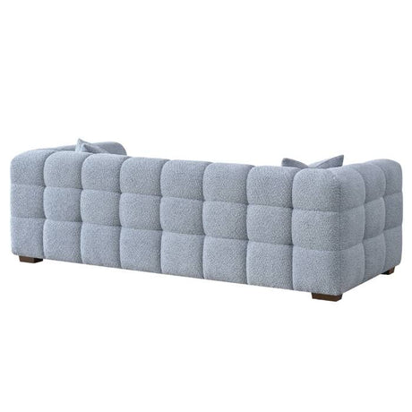 Modern Light Grey Boucle Sofa Set 3-4 Seater With Chair & Footstools