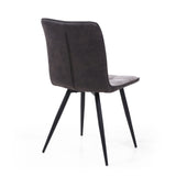 Modern-Light-Grey-Suede-Two-Tone-Waffle-Stitch-Dining-Chairs-Black-Metal-Legs-Set-of-2