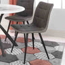 Modern-Light-Grey-Suede-Two-Tone-Waffle-Stitch-Dining-Chairs-Black-Metal-Legs-Set-of-2