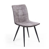 Modern-Light-Grey-Suede-Two-Tone-Waffle-Stitch-Dining-Chairs-Black-Metal-Legs-Set-of-2