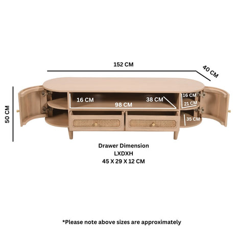 Yugen Modern Light Mango Wood TV Stand With Storage