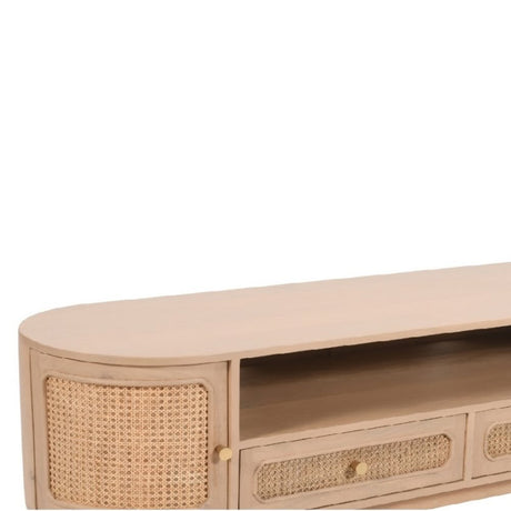 Yugen Modern Light Mango Wood TV Stand With Storage