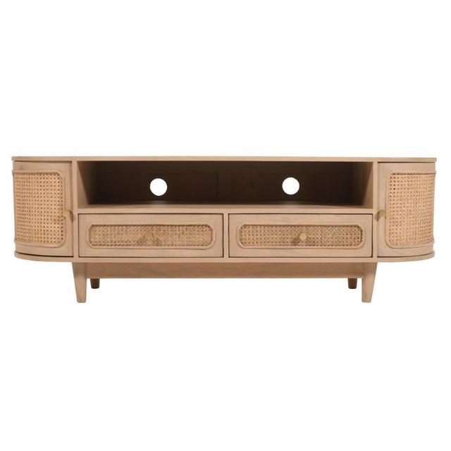 Yugen Modern Light Mango Wood TV Stand With Storage