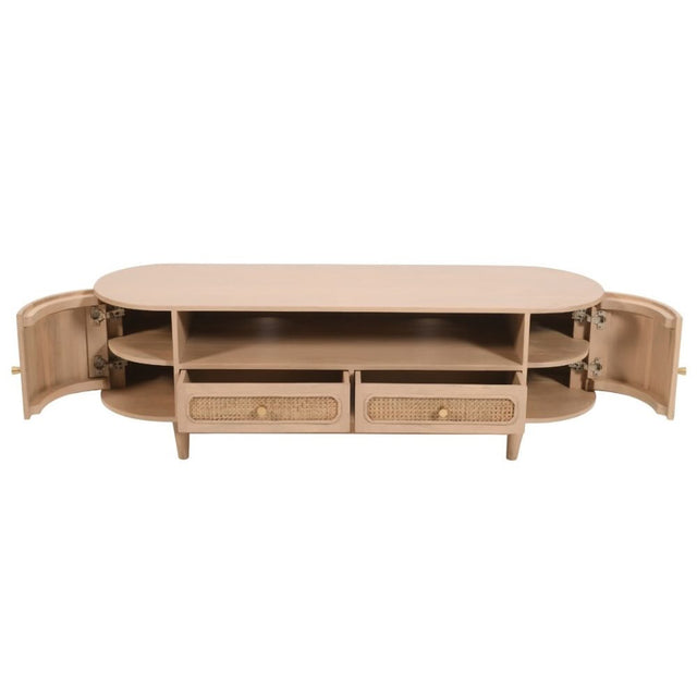 Yugen Modern Light Mango Wood TV Stand With Storage