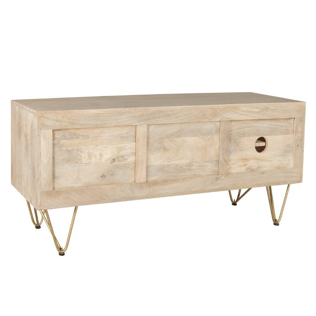 Tropez Industrial Light Mango Wood TV Stand With Storage