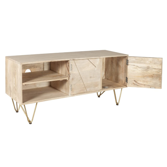 Tropez Industrial Light Mango Wood TV Stand With Storage