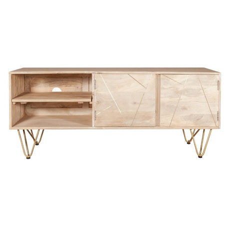 Tropez Industrial Light Mango Wood TV Stand With Storage