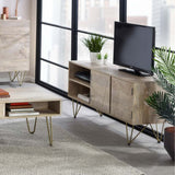 Tropez Industrial Light Mango Wood TV Stand With Storage