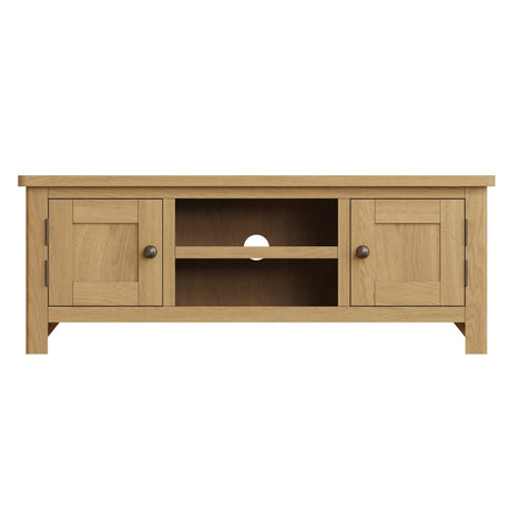 Maxwell Classic Oak Wood Large TV Stand With Storage