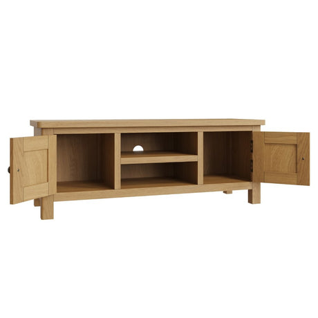 Maxwell Classic Oak Wood Large TV Stand With Storage