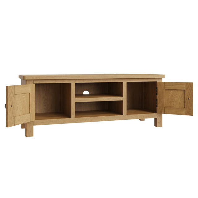 Maxwell Classic Oak Wood Large TV Stand With Storage