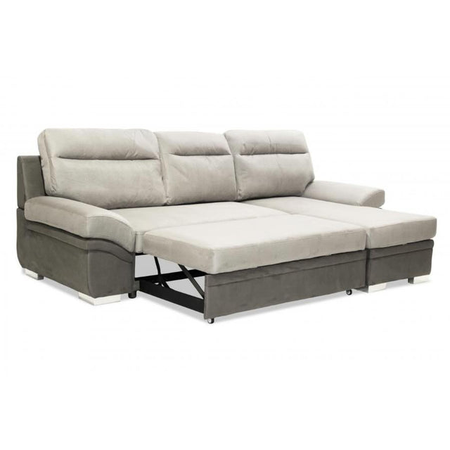 Modern-Light-_-Dark-Grey-3-Seater-Fabric-Corner-Sofa-Bed-260cm