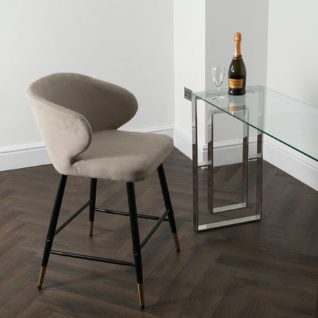 Modern-Luxury-Cream-Velvet-Bar-Stool-With-Black-Metal-Legs-With-Gold-Tips