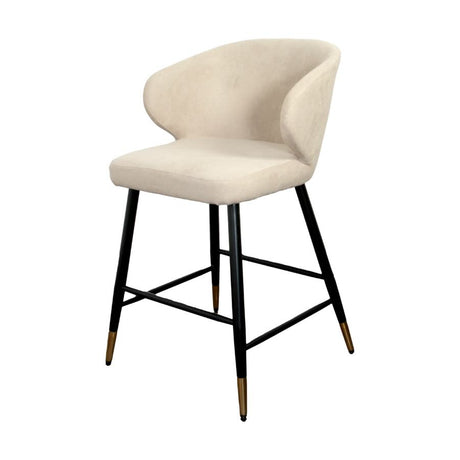 Modern-Luxury-Cream-Velvet-Bar-Stool-With-Black-Metal-Legs-With-Gold-Tips