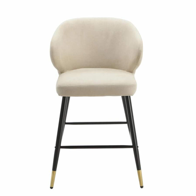 Modern-Luxury-Cream-Velvet-Bar-Stool-With-Black-Metal-Legs-With-Gold-Tips