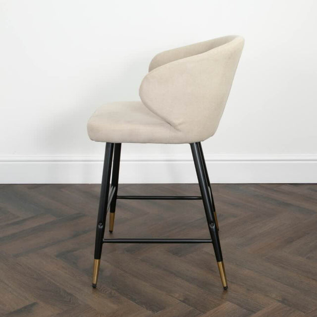 Modern-Luxury-Cream-Velvet-Bar-Stool-With-Black-Metal-Legs-With-Gold-Tips