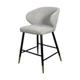 Modern-Luxury-Grey-Velvet-Bar-Stool-With-Black-Metal-Legs-With-Gold-Tips