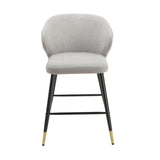 Modern-Luxury-Grey-Velvet-Bar-Stool-With-Black-Metal-Legs-With-Gold-Tips