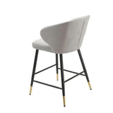 Modern-Luxury-Grey-Velvet-Bar-Stool-With-Black-Metal-Legs-With-Gold-Tips