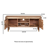 Ashiko Modern Acacia Wood TV Stand With Storage