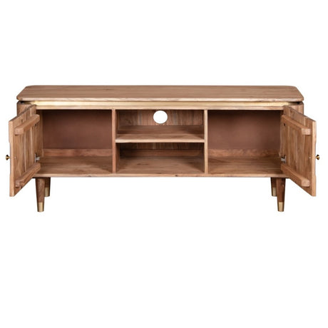 Ashiko Modern Acacia Wood TV Stand With Storage