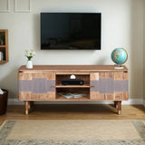 Ashiko Modern Acacia Wood TV Stand With Storage