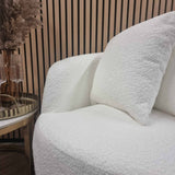 Emerson Modern Minimalist White Boucle Lounge Chair