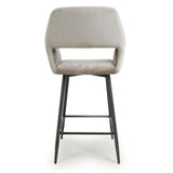 Knox Modern Mink Chenille Bar Stools Set of 2