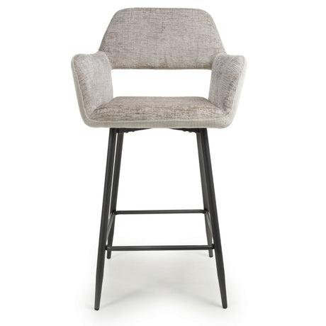 Knox Modern Mink Chenille Bar Stools Set of 2