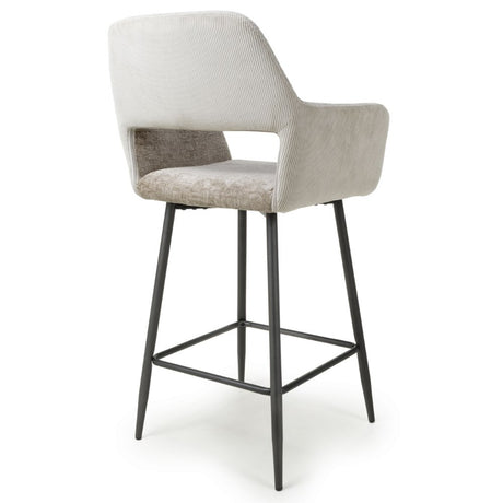 Knox Modern Mink Chenille Bar Stools Set of 2