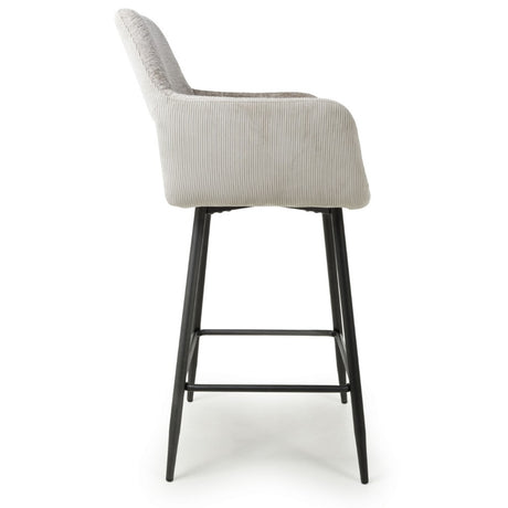 Knox Modern Mink Chenille Bar Stools Set of 2