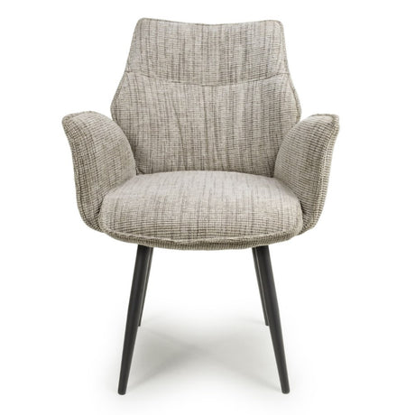 Rowan Modern Natural Tweed Swivel Dining Chairs Set of 2