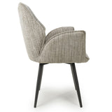 Rowan Modern Natural Tweed Swivel Dining Chairs Set of 2