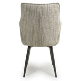 Rowan Modern Natural Tweed Swivel Dining Chairs Set of 2