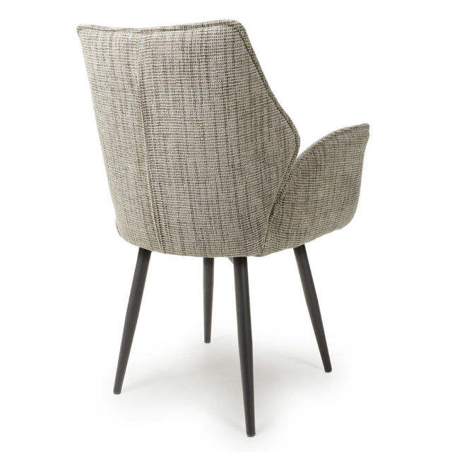 Rowan Modern Natural Tweed Swivel Dining Chairs Set of 2