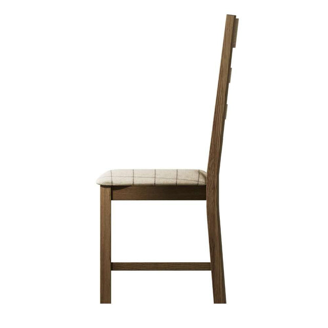 Modern-Oak-Wood-Dining-Chair-With-Fabric-Checkered-Seat-Set-of-2