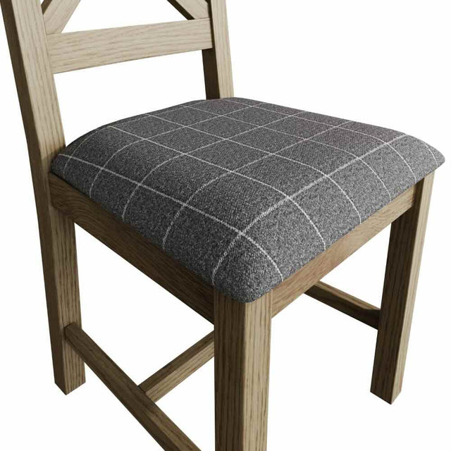 Modern-Oak-Wood-Dining-Chair-With-Fabric-Checkered-Seat-Set-of-2