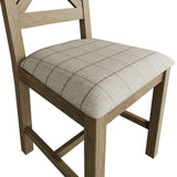 Modern-Oak-Wood-Dining-Chair-With-Fabric-Checkered-Seat-Set-of-2