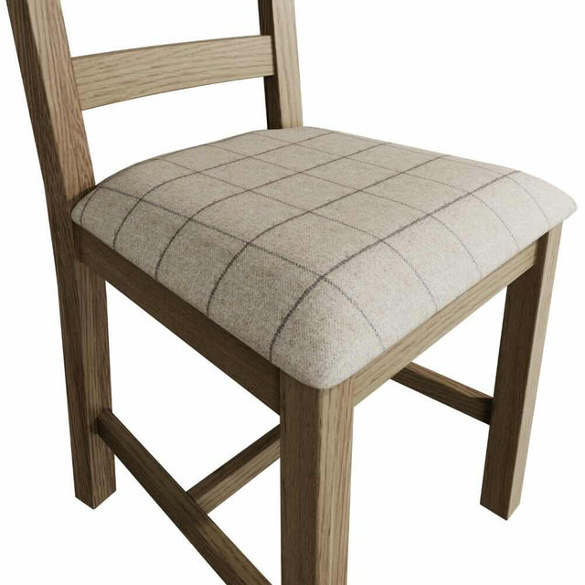 Modern-Oak-Wood-Dining-Chair-With-Fabric-Checkered-Seat-Set-of-2