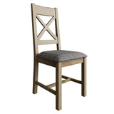 Modern-Oak-Wood-Dining-Chair-With-Fabric-Checkered-Seat-Set-of-2