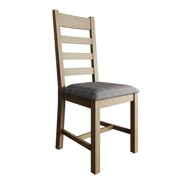 Modern-Oak-Wood-Dining-Chair-With-Fabric-Checkered-Seat-Set-of-2