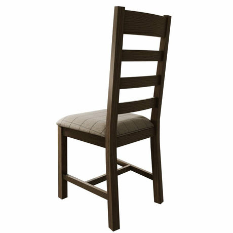 Modern-Oak-Wood-Dining-Chair-With-Fabric-Checkered-Seat-Set-of-2