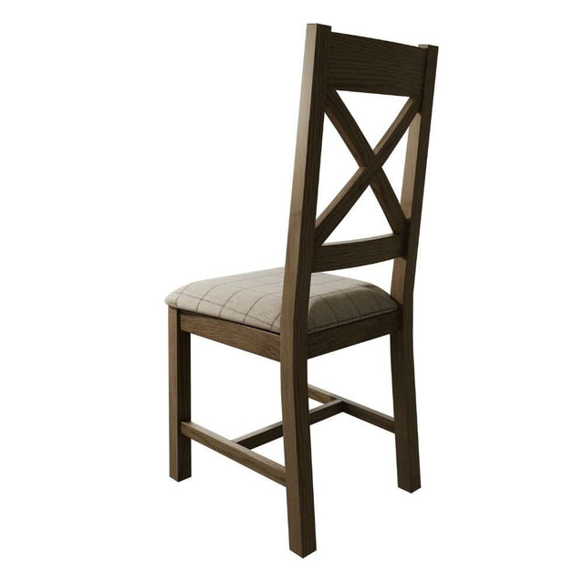 Modern-Oak-Wood-Dining-Chair-With-Fabric-Checkered-Seat-Set-of-2