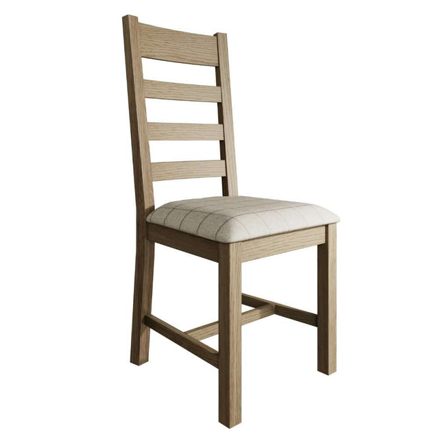 Modern-Oak-Wood-Dining-Chair-With-Fabric-Checkered-Seat-Set-of-2