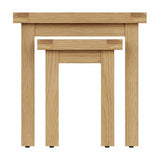 Arthur Rustic Oak Wood Square Nesting Side Tables Set of 2