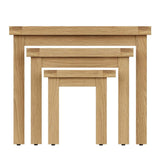 Arthur Rustic Oak Wood Square Nesting Side Tables Set of 3