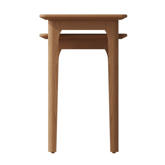 Monroe Modern Scandinavian Style Oak Wood Nesting Side Tables Set of 2