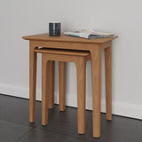 Monroe Modern Scandinavian Style Oak Wood Nesting Side Tables Set of 2